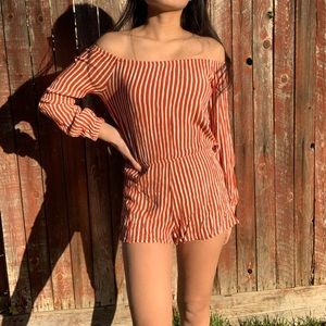 FOREVER 21 STRIPE ROMPER